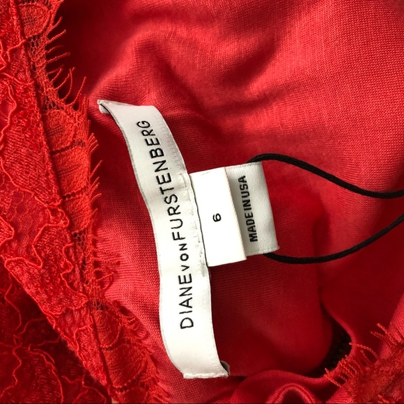 DVF Zarita red lace dress size 6 brand new - Picture 7 of 7